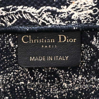 Christian Dior Canvas Embroidered Medium Dioriviera Toile De Jouy Reverse Book Tote Blue 5 of 9