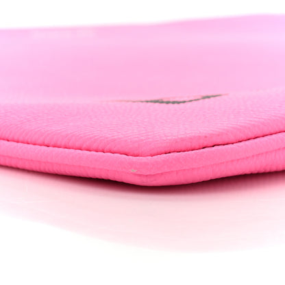 Balenciaga Calfskin Logo Large Zip Pouch Acid Pink 9 of 11