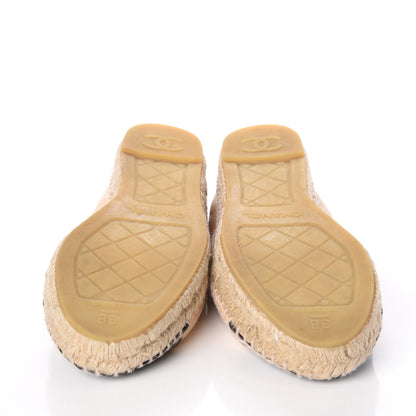 Chanel Lambskin CC Espadrilles 38 Beige Black 8 of 14