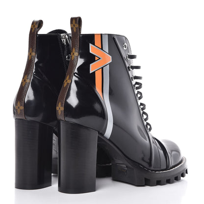 Louis Vuitton Patent Calfskin Spaceship Star Trail Ankle Boots 40 Black 4 of 6