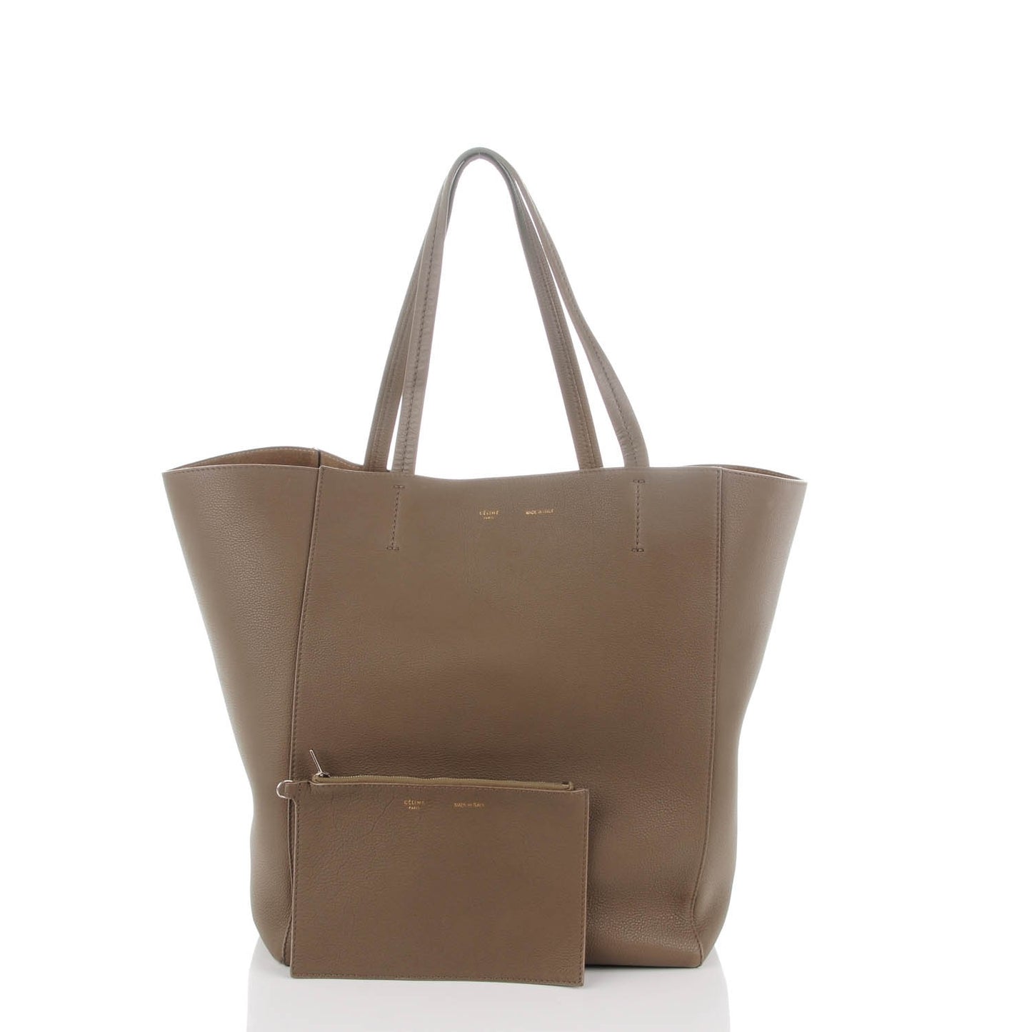 Grained Calfskin Medium Horizontal Cabas Phantom Taupe