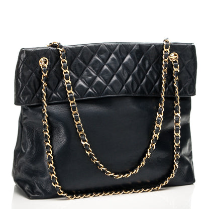 Chanel Calfskin Quilted Shoulder Bag Navy Blue 3 of 8