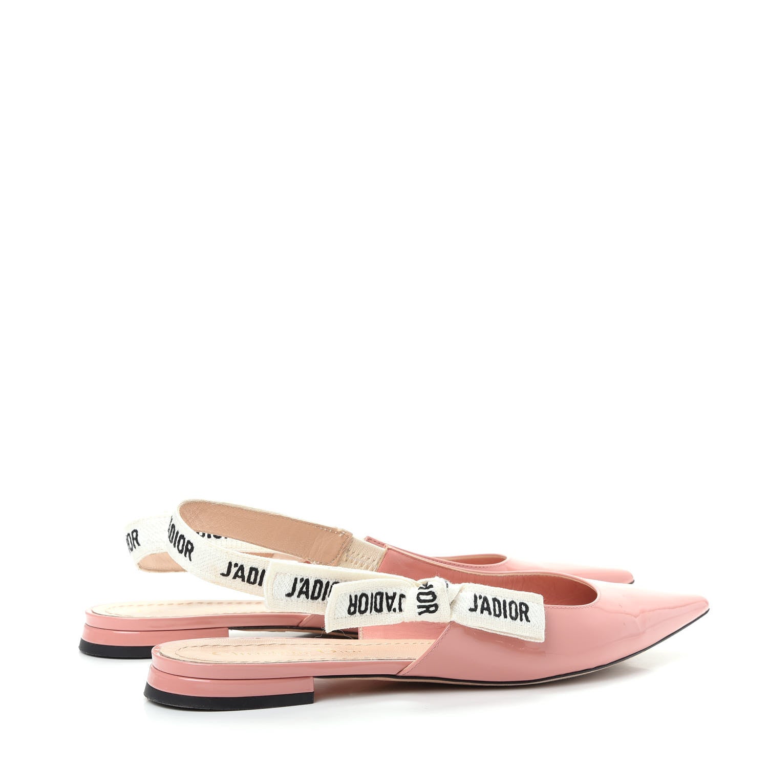 Christian Dior Patent Ribbon J'Adior Slingback Ballet Flats 37.5 Dusty Candy 4 of 10
