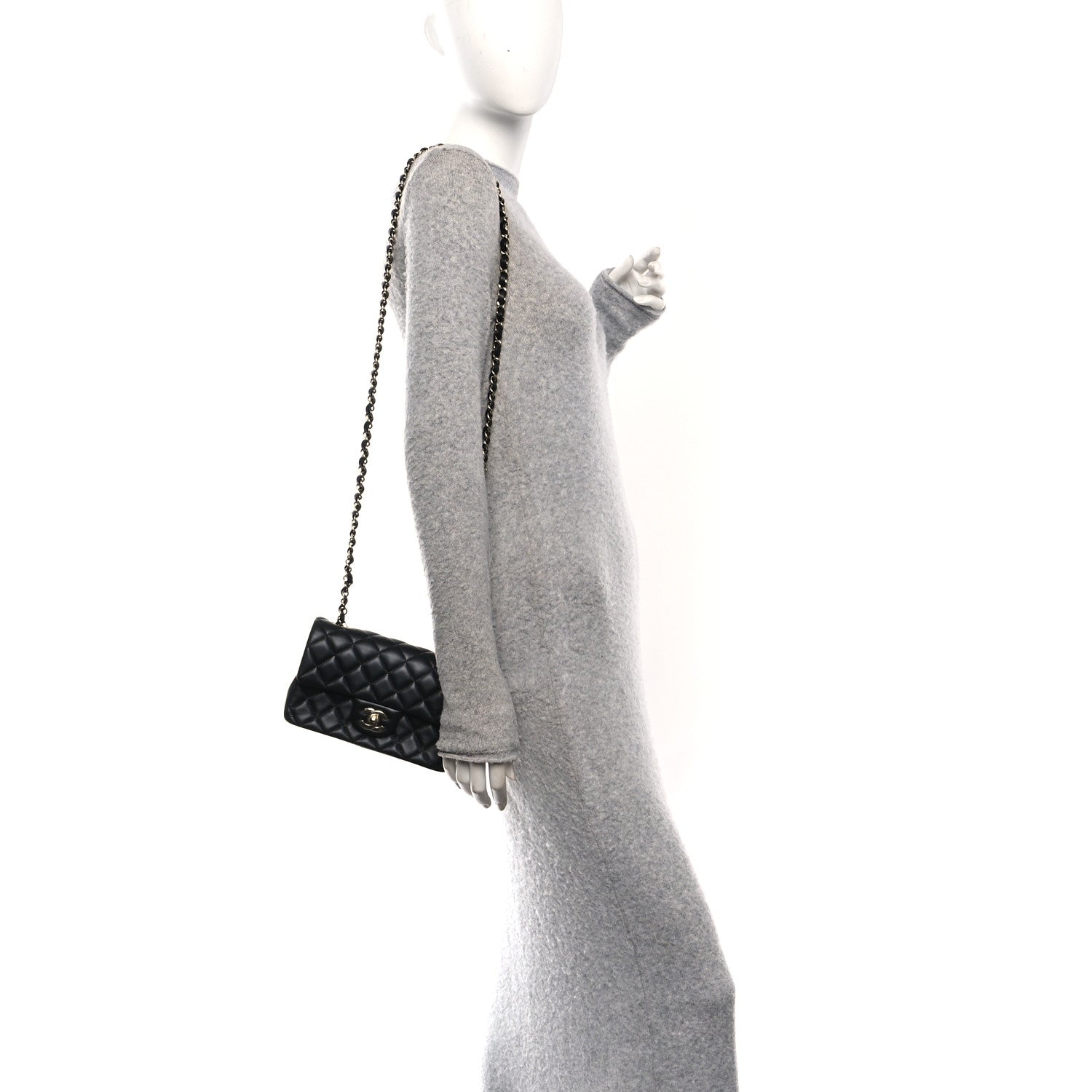 Chanel Lambskin Quilted Mini Rectangular Flap Black 2 of 11