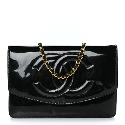 Chanel Patent Timeless CC Wallet On Chain WOC Black 1 of 8