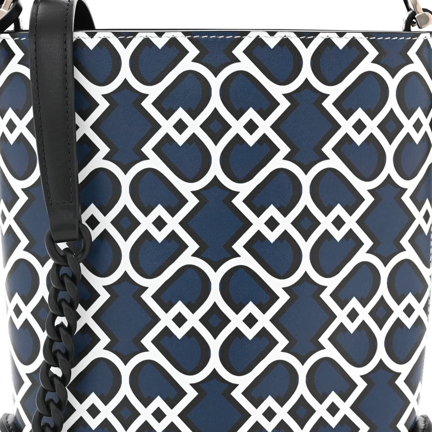 Delvaux Smooth Calfskin Print Mini Pin Bucket Navy Black 7 of 9