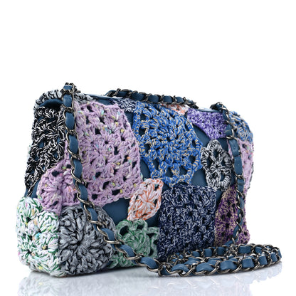 Chanel Lambskin Crochet Medium Single Flap Blue 3 of 8