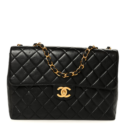 Chanel Lambskin Quilted Jumbo Single Flap Black 1 of 12
