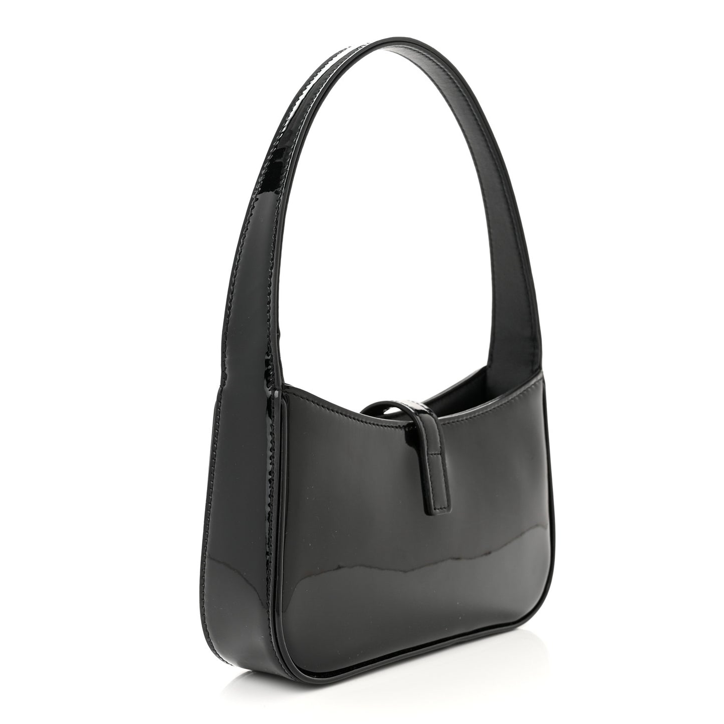 Patent Calfskin Le 5 A 7 Mini Hobo Black