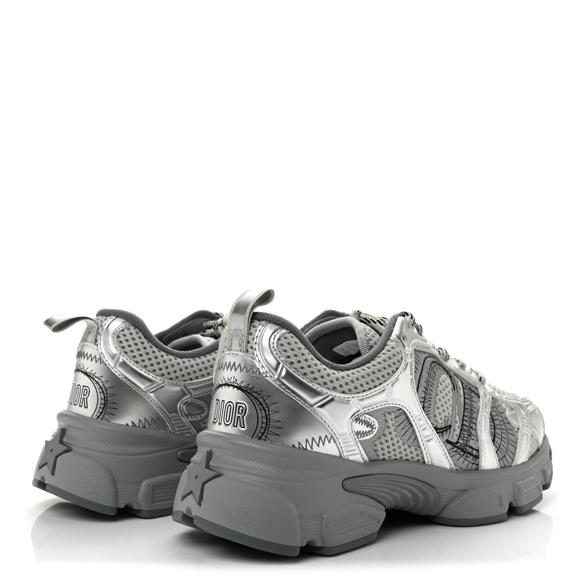 Technical Mesh Dior Chrono Sneakers 38.5 Silver