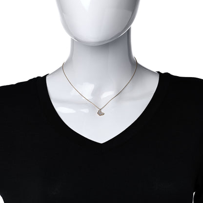 Van Cleef & Arpels 18K Yellow Gold Mother of Pearl Sweet Alhambra Butterfly Pendant Necklace 2 of 8