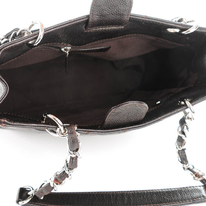 Chanel Caviar Petit Shopping Tote PST Dark Brown 5 of 7