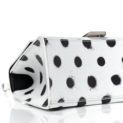 Balenciaga Smooth Calfskin Spray Polka Dot Small Hourglass Top Handle Bag White Black 8 of 9