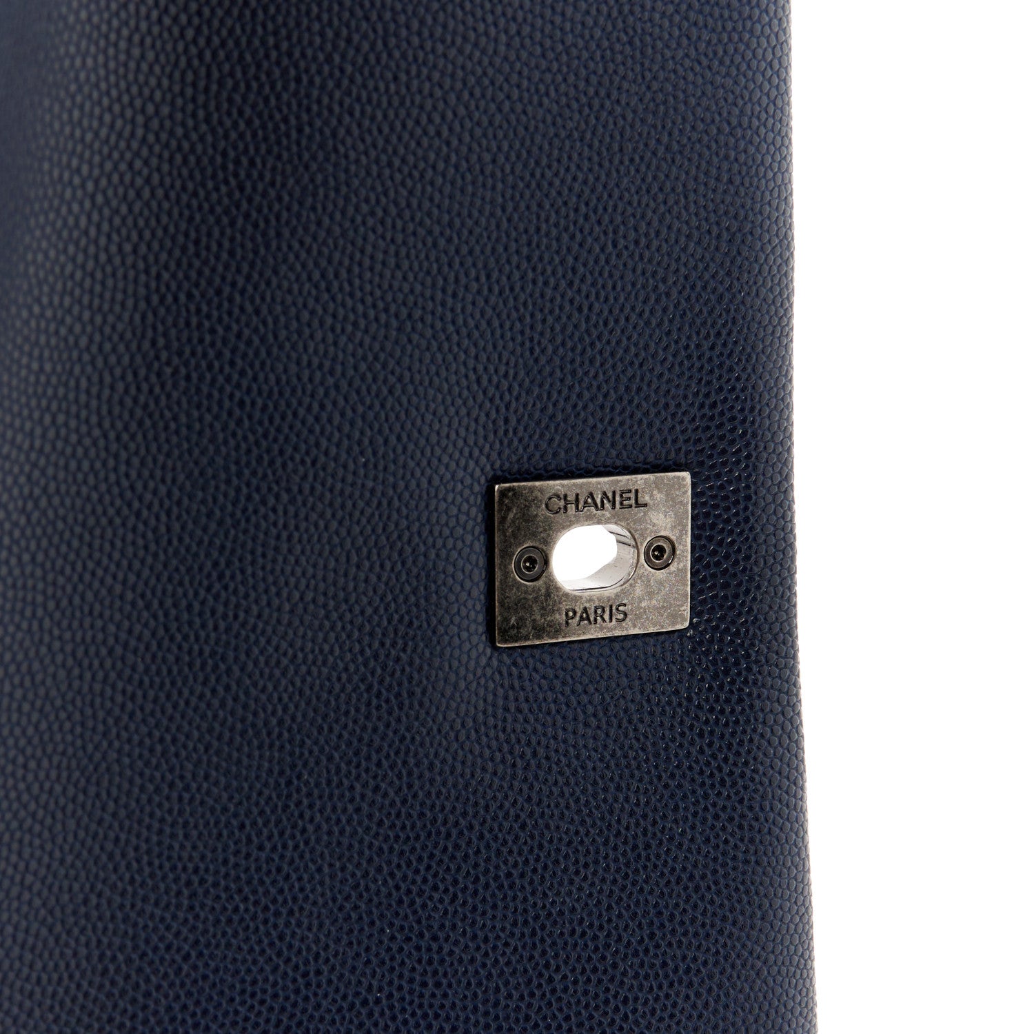 Chanel Caviar Quilted Medium Coco Handle Flap Navy Blue 6 of 12