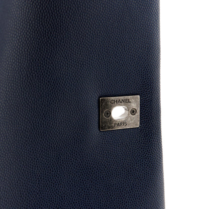 Chanel Caviar Quilted Medium Coco Handle Flap Navy Blue 6 of 12