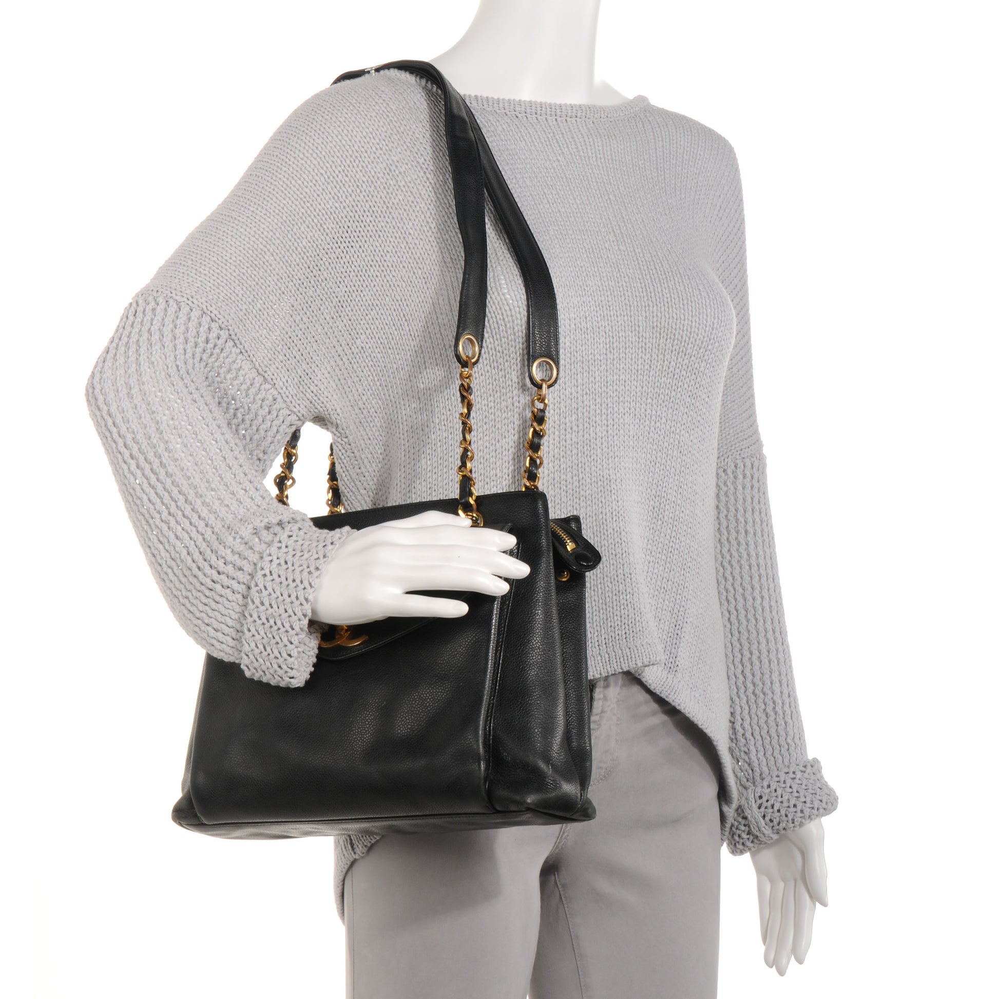 Chanel Caviar Shoulder Bag Black 2 of 8