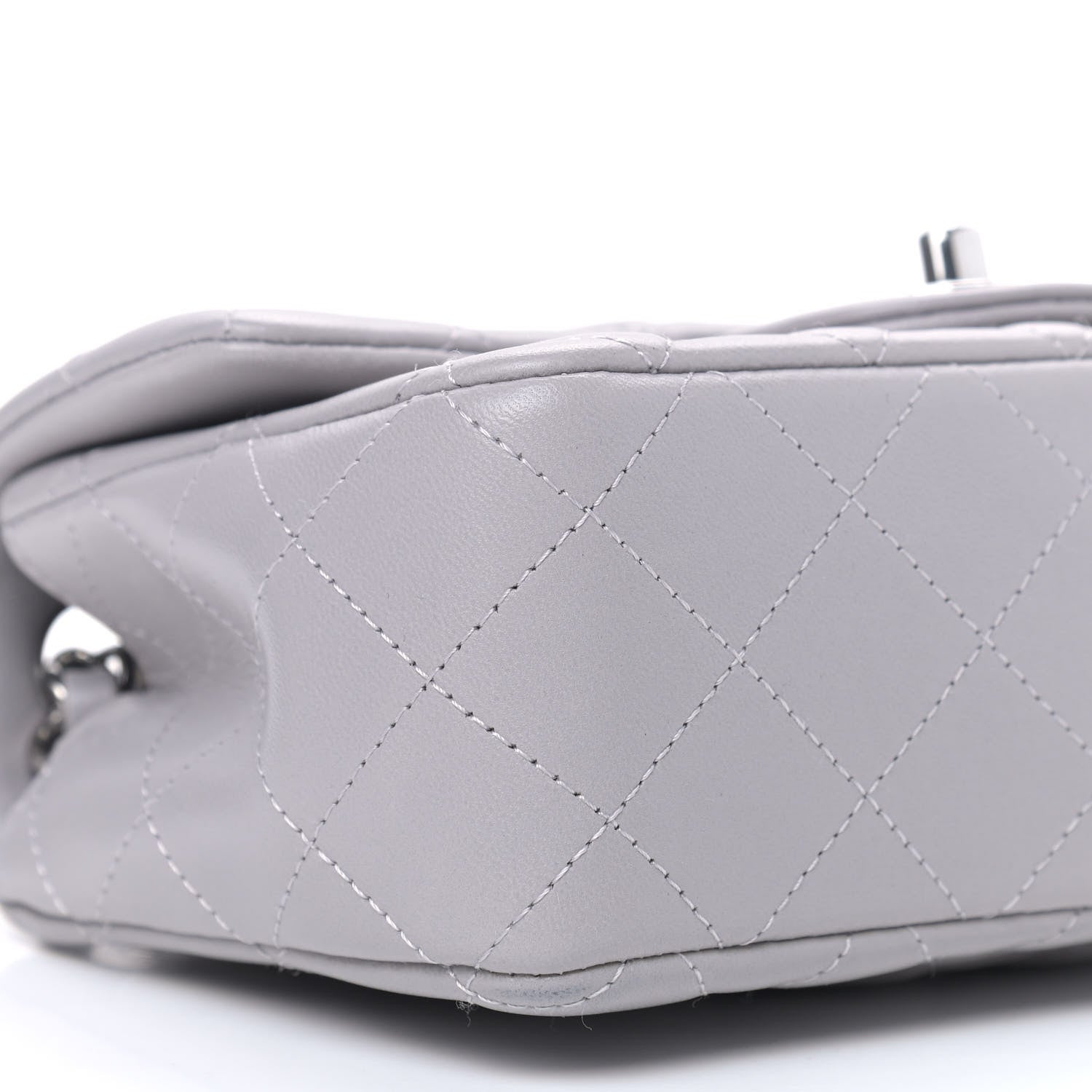 Chanel Lambskin Quilted Mini Rectangular Flap Grey 11 of 12