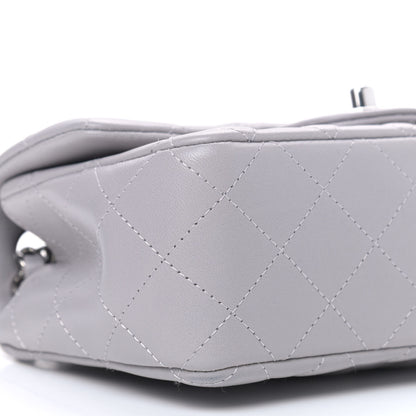 Chanel Lambskin Quilted Mini Rectangular Flap Grey 11 of 12