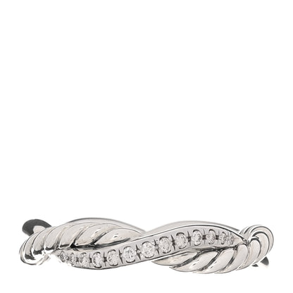 David Yurman Sterling Silver Diamond Petite Infinity Twist Ring 50 5.5 1 of 4