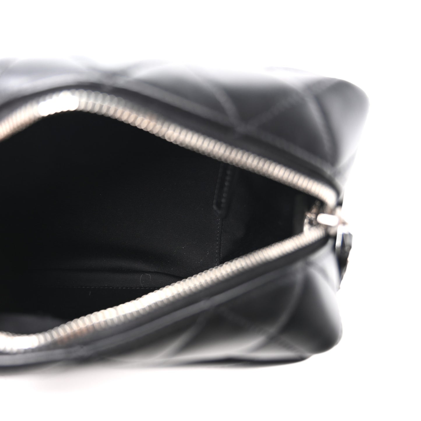 Calfskin Y Quilted Monogram Small Loulou Bowling Bag Black
