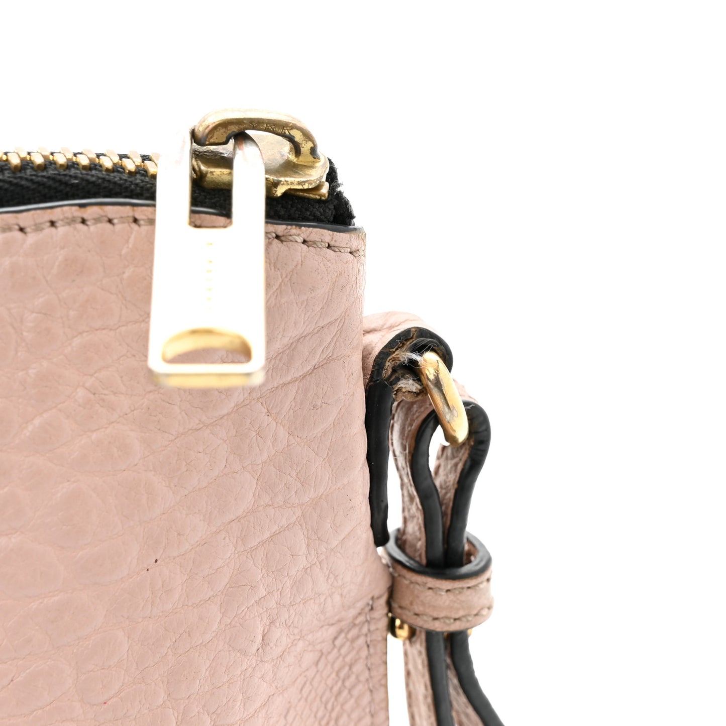 Signature Grain Calfskin Check Embossed Peyton Crossbody Clutch Bag Pale Orchid