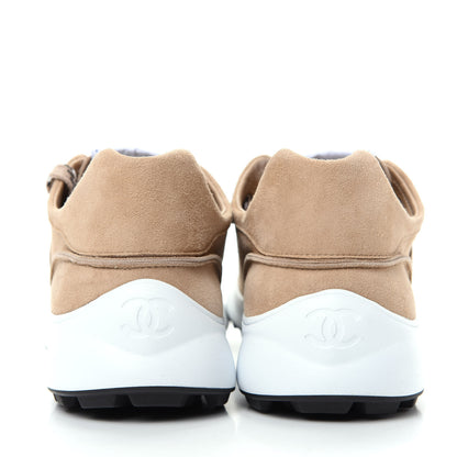 Chanel Suede Goatskin CC Sneakers 41 Dark Beige 7 of 9