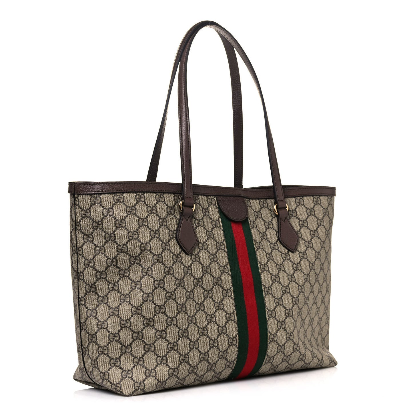 GG Supreme Monogram Medium Ophidia Shopping Tote Brown