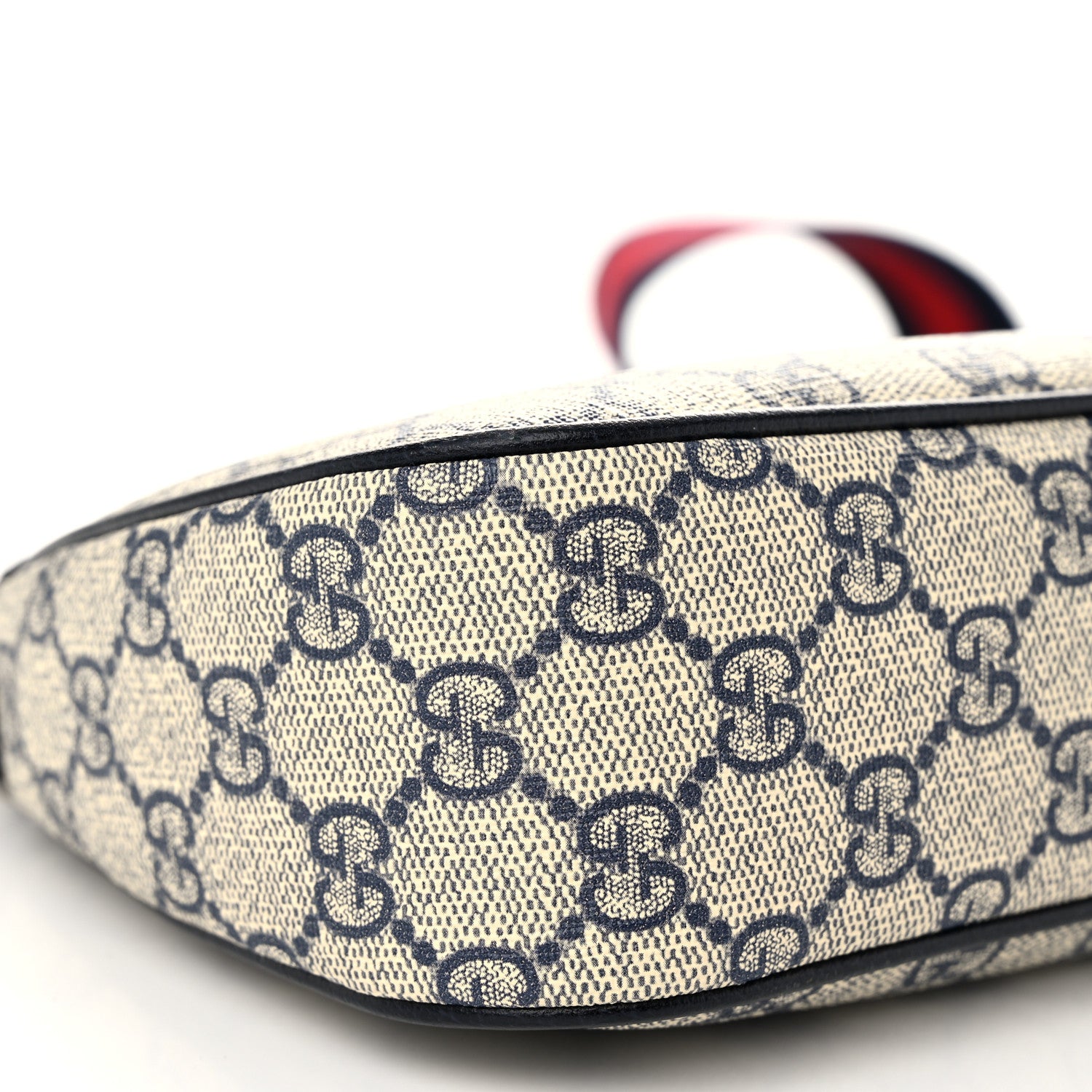 Gucci GG Supreme Monogram Textured Dollar Calfskin Web Small Ophidia GG Handbag Beige Blue 9 of 10