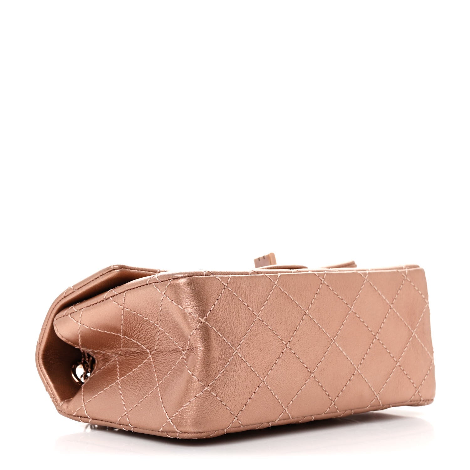 Chanel Metallic Grained Calfskin Quilted 2.55 Reissue Mini Flap Copper Pink 4 of 12