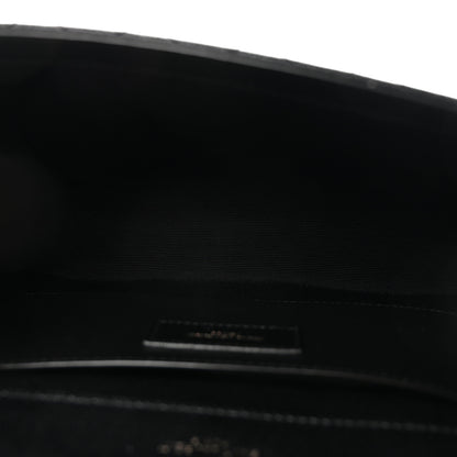 Saint Laurent Grain De Poudre Textured Mixed Matelasse Triquilt Medium Monogram Monochrome Satchel Black 5 of 10