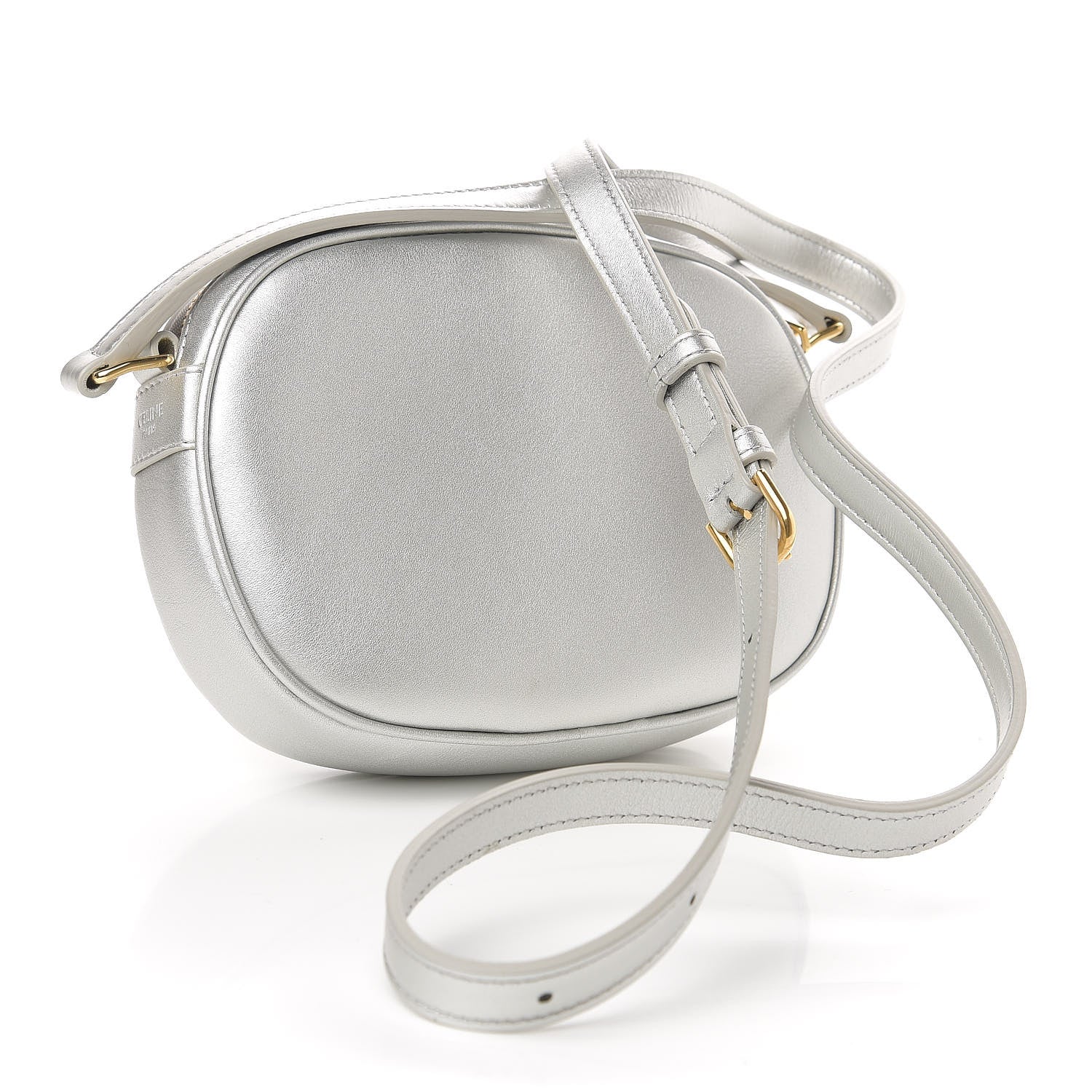 Celine Laminated Calfskin Quilted Small C Charm Bag Silver 3 of 11