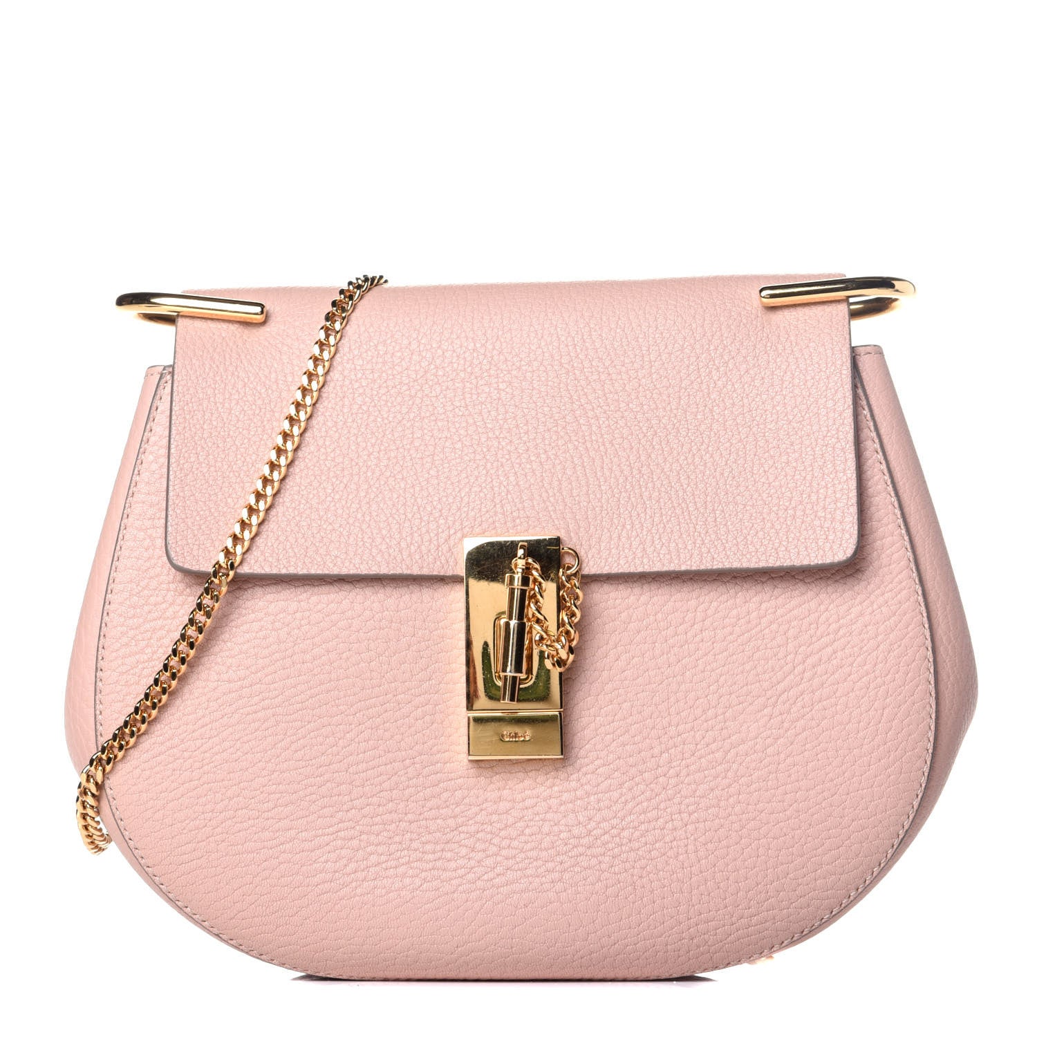 Chloe Grained Lambskin Drew Shoulder Bag Cement Pink 1 of 8