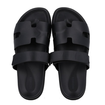 Hermes Calfskin Mens Chypre Sandals 42 Black 2 of 11