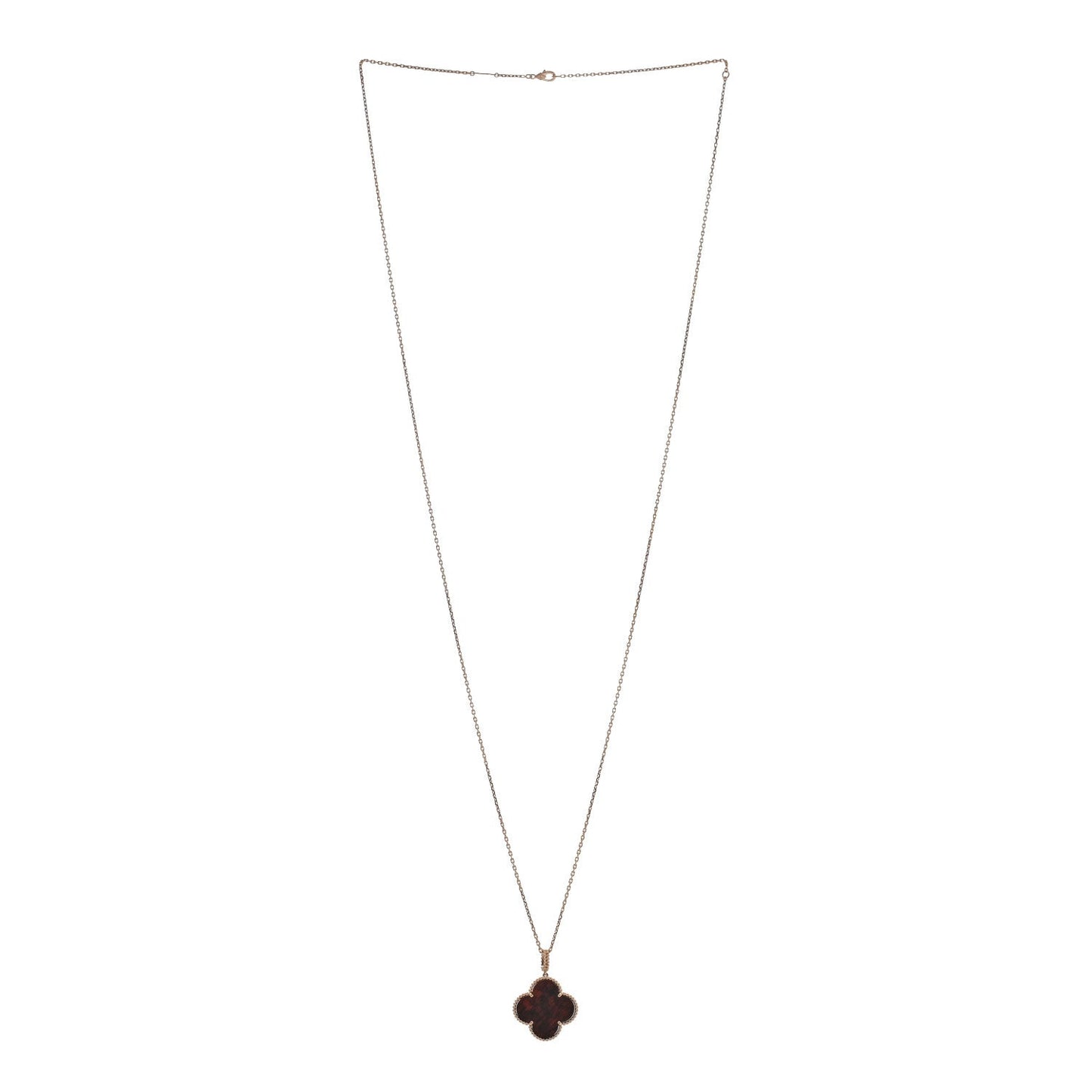 18K Rose Gold Letterwood Magic Alhambra Long Necklace