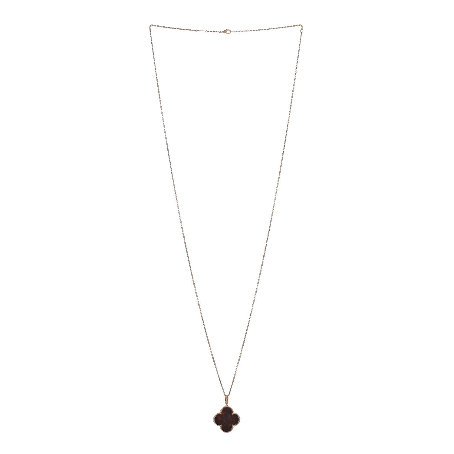 Van Cleef & Arpels 18K Rose Gold Letterwood Magic Alhambra Long Necklace 3 of 4