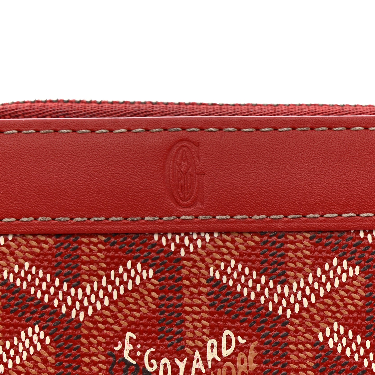 Goyardine Compact Wallet Red