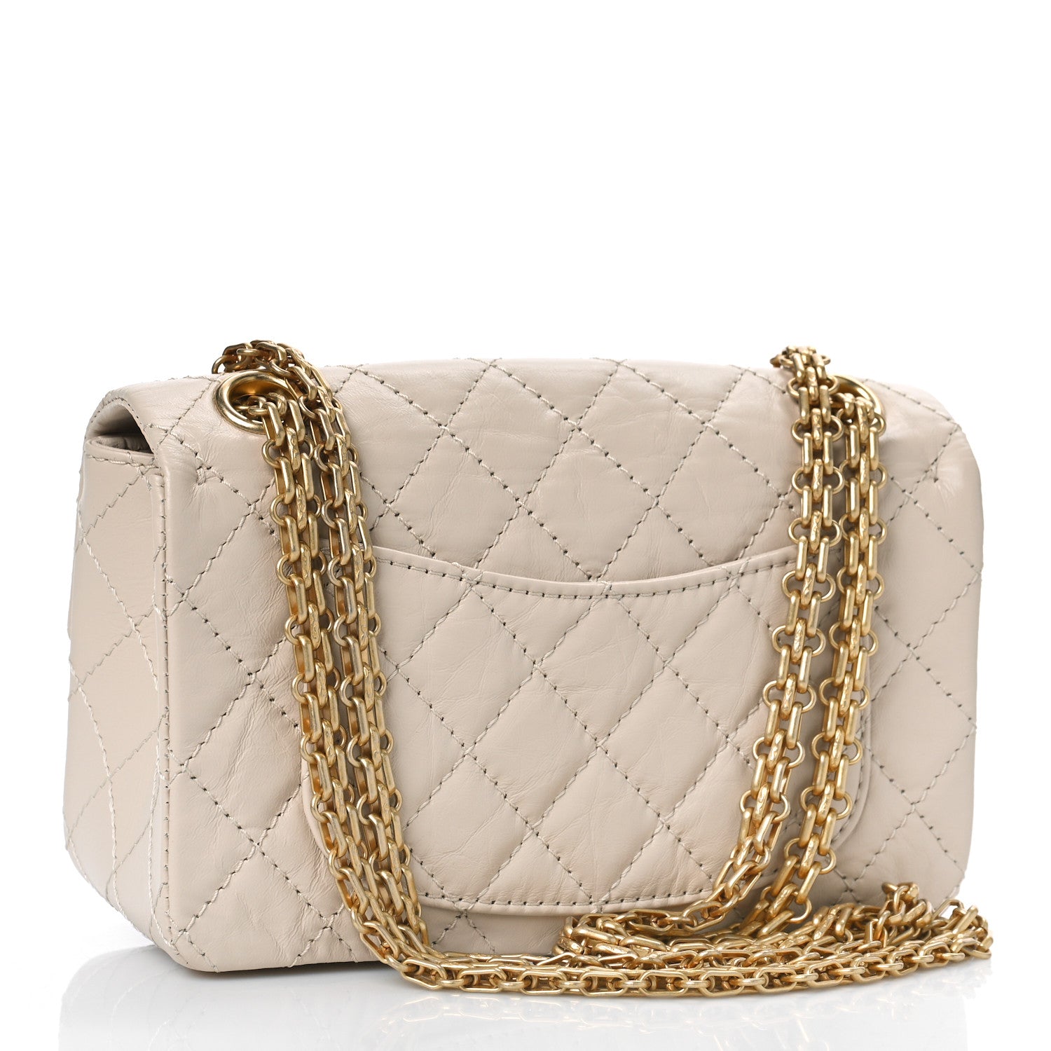 Chanel Aged Calfskin Quilted 2.55 Reissue Mini Flap Ecru 2 of 9