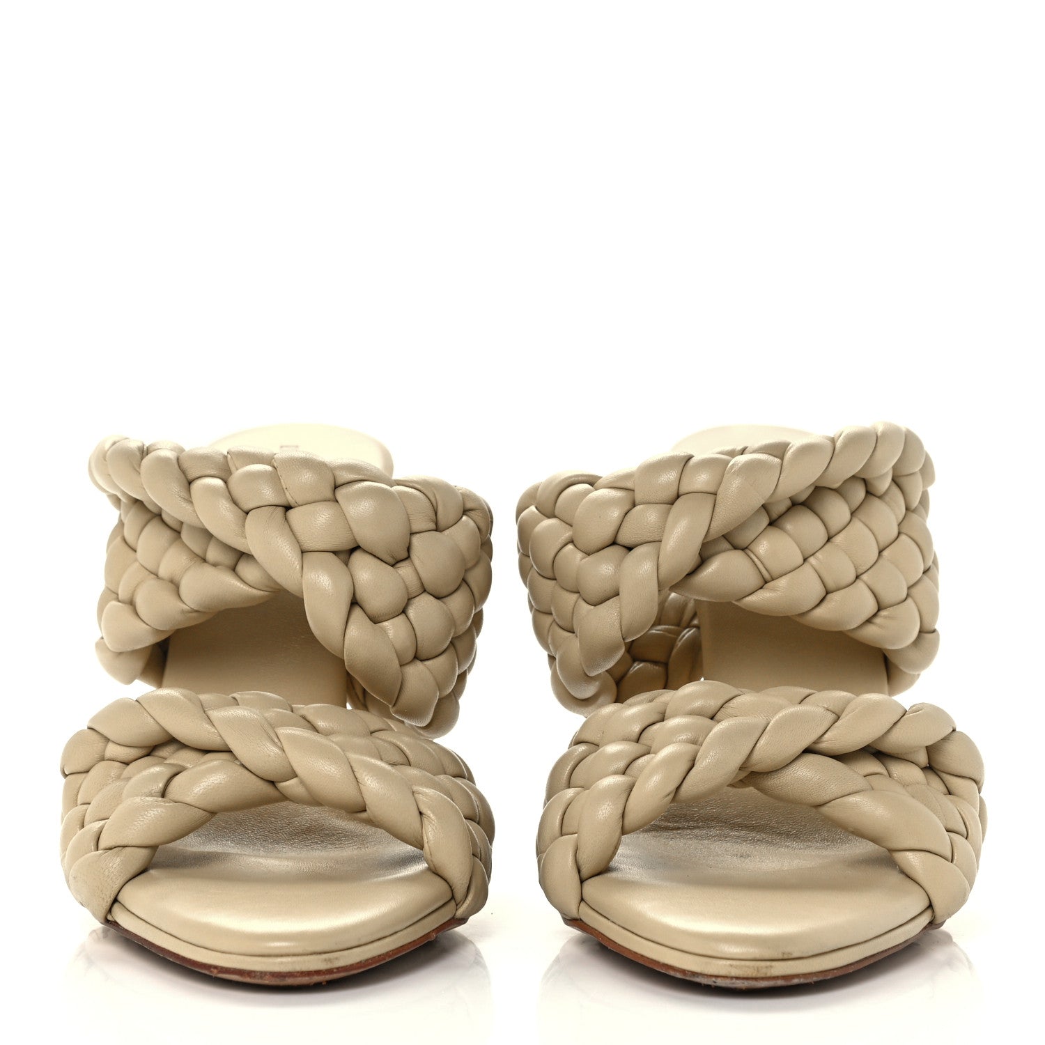 Bottega Veneta Nappa Twisted Padded Intrecciato Curve Slide Sandals 40 Tapioca 3 of 9