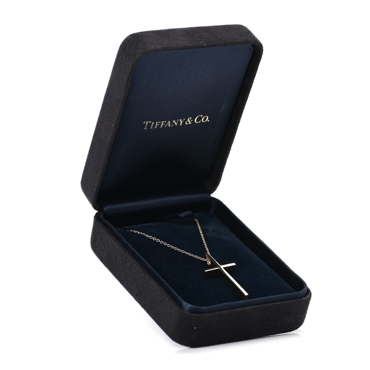 Tiffany 18K Yellow Gold Metro Cross Pendant Necklace 5 of 5