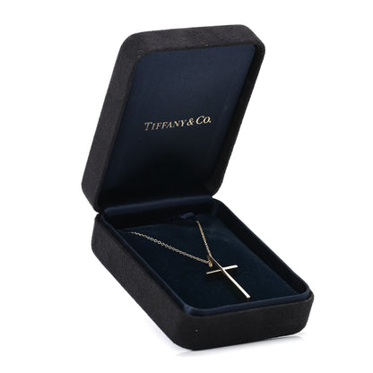 Tiffany 18K Yellow Gold Metro Cross Pendant Necklace 5 of 5