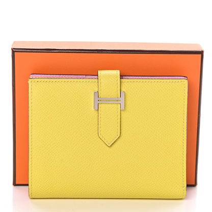Hermes Epsom Verso Bearn Compact Wallet Lime Mauve Silvestre 7 of 7