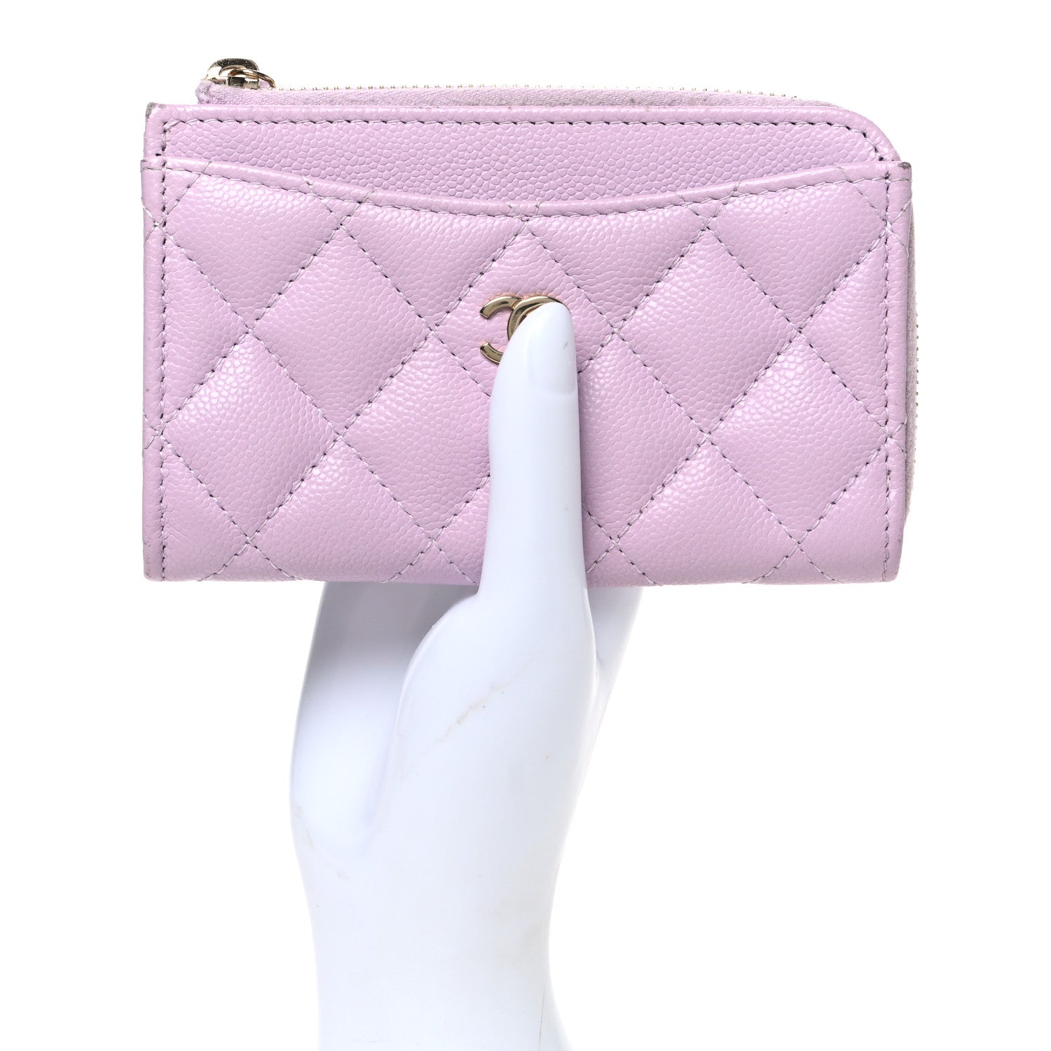 Chanel Caviar Quilted CC Zip Around Card Holder Light Pink Light Pink 2 of 8