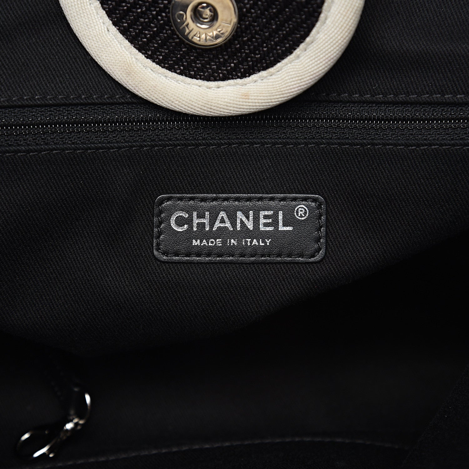 Chanel Canvas Large Deauville Tote Black White 5 of 10