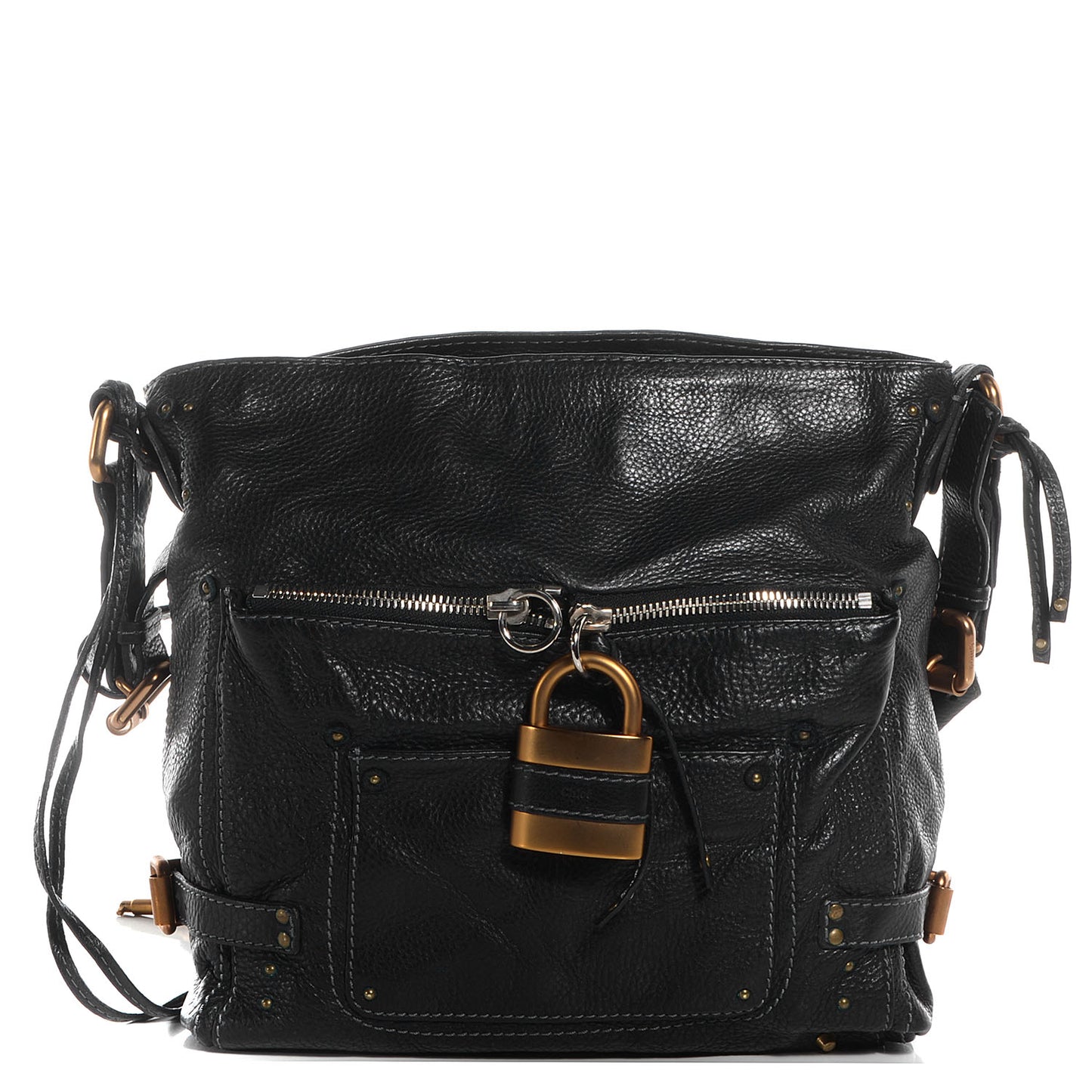 Leather Large Paddington Shoulder Bag Black