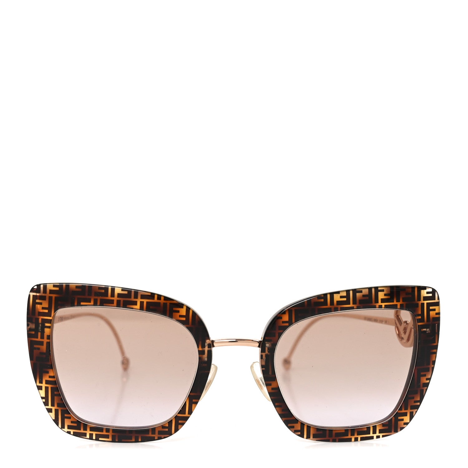 Fendi Acetate Metal F is Fendi FF Square Cat Eye Sunglasses FF 0408/S Havana 2 of 7
