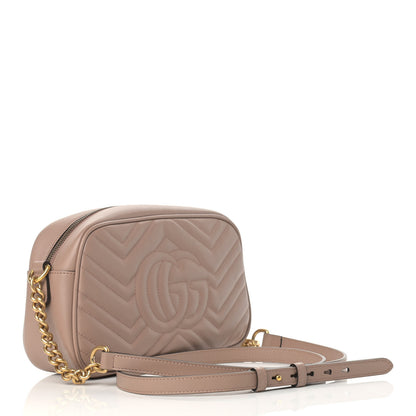 Gucci Calfskin Matelasse Small GG Marmont Chain Shoulder Bag Porcelain Rose 3 of 11