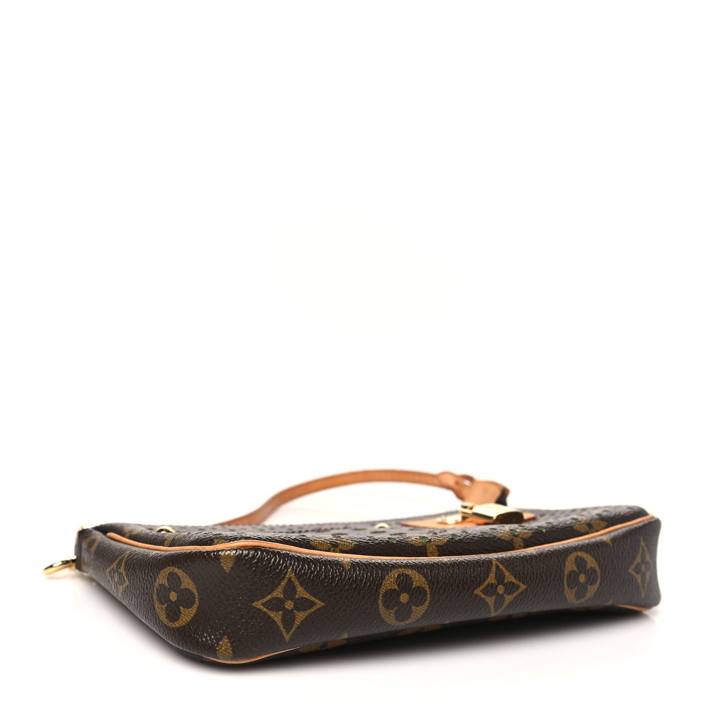 Monogram Perforated Pochette Accessories Bag Green