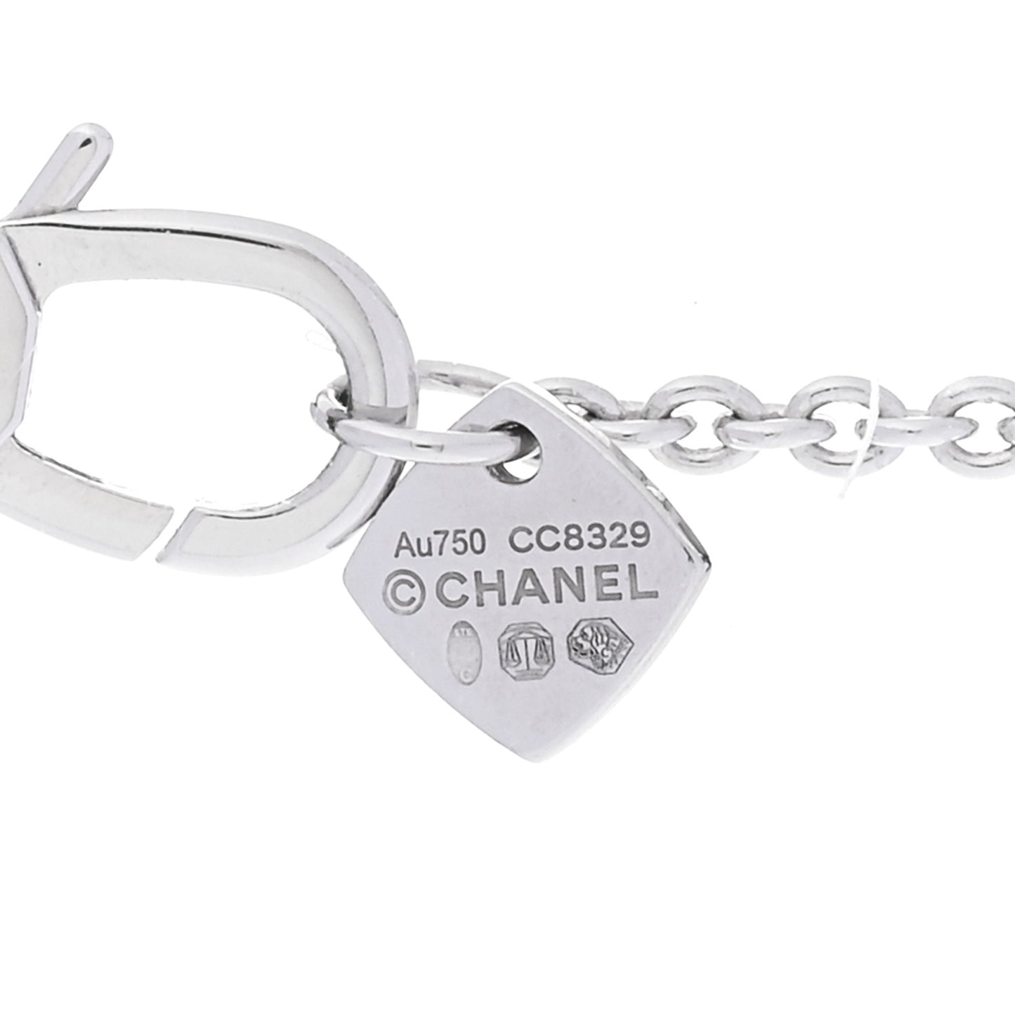 18K White Gold Diamond Coco Crush C Necklace