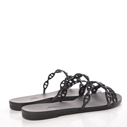 Hermes Rubber Chaine d'Ancre Rivage Sandals 37 Black 4 of 8