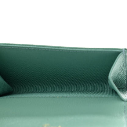 Chanel Caviar Quilted Flap Card Holder Wallet Light Green 5 of 9